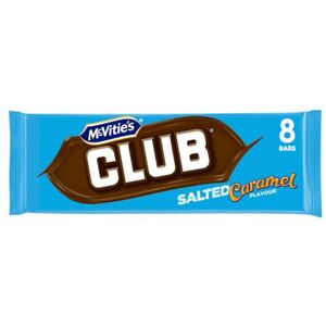 McVitie's Club Lot de 8 barres saveur caramel salé 8 x 22 g (176 g) - Publicité McVitie's Club Lot de 8 barres saveur caramel salé 8 x 22 g (176 g) - Publicité