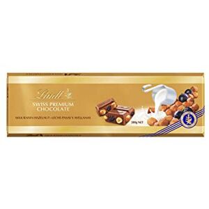 Lindt Swiss Premium Gold Lait Raisins 300 g Lot de 2 - Publicité Lindt Swiss Premium Gold Lait Raisins 300 g Lot de 2 - Publicité