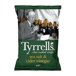Wine And More Chips au Sel de Mer et Vinaigre de Cidre TYRRELLS 18 Paquets de 40 gr - Publicité Wine And More Chips au Sel de Mer et Vinaigre de Cidre TYRRELLS 18 Paquets de 40 gr - Publicité