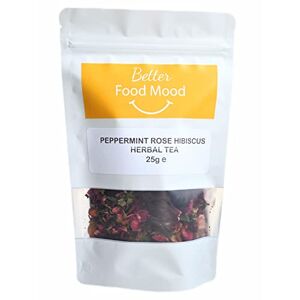 Better Food Mood Thé d'hibiscus à la menthe poivrée et à la rose 50 g Tisane apaisante pour la digestion - Publicité