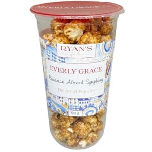 Everly Grace Popcorn – Bavarian Almond Symphony, 60 g – Gobelets de popcorn au caramel et amandes grillées de notre manufacture à Augsbourg, Allemagne - Publicité Everly Grace Popcorn – Bavarian Almond Symphony, 60 g – Gobelets de popcorn au caramel et amandes grillées de notre manufacture à Augsbourg, Allemagne - Publicité