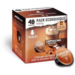 UBAGO cafeteros Café Ubago en Capsules Café Cappuccino Caramel, Toffee Edition, Capsules compatibles Dolce Gusto, Offre de 48 unités - Publicité UBAGO cafeteros Café Ubago en Capsules Café Cappuccino Caramel, Toffee Edition, Capsules compatibles Dolce Gusto, Offre de 48 unités - Publicité
