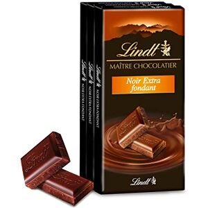 Lindt Tablette Extra Fondant MAITRE CHOCOLATIER Chocolat Noir 110g Lot de 3 - Publicité Lindt Tablette Extra Fondant MAITRE CHOCOLATIER Chocolat Noir 110g Lot de 3 - Publicité