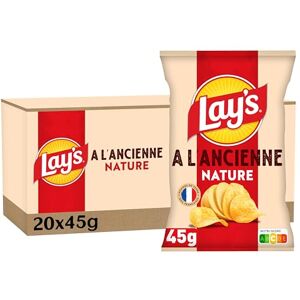 Lay's Chips à l'Ancienne Nature Lot de 20x45g - Publicité Lay's Chips à l'Ancienne Nature Lot de 20x45g - Publicité