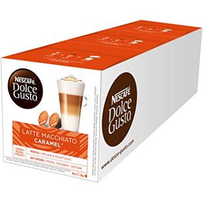 Nescafe NESCAFÉ Dolce Gusto Latte Macchiato Caramel, 48 capsules de café, mélange Arabica Robusta, arôme fin de caramel et mousse de lait délicieuse, capsules embouteillées, 3 Paquets (3 x 16 capsules) - Publicité Nescafe NESCAFÉ Dolce Gusto Latte Macchiato Caramel, 48 capsules de café, mélange Arabica Robusta, arôme fin de caramel et mousse de lait délicieuse, capsules embouteillées, 3 Paquets (3 x 16 capsules) - Publicité
