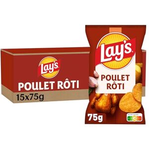 Lay's Chips Saveur Poulet Rôti Lot de 15x75g - Publicité Lay's Chips Saveur Poulet Rôti Lot de 15x75g - Publicité