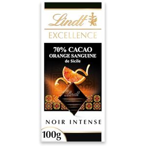 Lindt Tablette EXCELLENCE Noir 70% Cacao Orange Sanguine de Sicile Chocolat Noir, 100g - Publicité Lindt Tablette EXCELLENCE Noir 70% Cacao Orange Sanguine de Sicile Chocolat Noir, 100g - Publicité