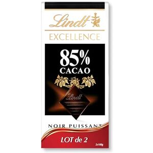 Lindt Lot de 2 Tablettes EXCELLENCE Noir 85% Cacao Chocolat Noir, 2x100g - Publicité Lindt Lot de 2 Tablettes EXCELLENCE Noir 85% Cacao Chocolat Noir, 2x100g - Publicité