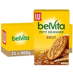 LU Belvita Petit Déjeuner Brut Biscuits croustillants aux 5 Céréales Complètes Sources de Fibres & Magnésium 21 Boîtes de 400 g - Publicité LU Belvita Petit Déjeuner Brut Biscuits croustillants aux 5 Céréales Complètes Sources de Fibres & Magnésium 21 Boîtes de 400 g - Publicité