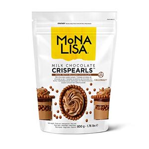 Mona Lisa Callebaut  Crisbeads Sachet de 800 g avec fermeture Velcro refermable Boules de céréales aromatisées pour décorer gâteaux, cupcakes, gaufres, crêpes, crêpes (chocolat au lait) - Publicité