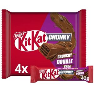 KitKat Chunky Crunchy Double Choc, kit Kat biscuit farci au chocolat au lait, céréales de riz, cacao et enrobé de chocolat au lait de 168g (NOUVEAU) - Publicité KitKat Chunky Crunchy Double Choc, kit Kat biscuit farci au chocolat au lait, céréales de riz, cacao et enrobé de chocolat au lait de 168g (NOUVEAU) - Publicité