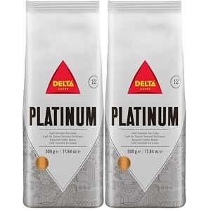 Delta Cafés Platinum Café en Grains 2 x 500 g (1 kg) Espresso Intensité 12 Arabica & Robusta Notes Chocolatées & Fruitées Torréfaction Lente - Publicité Delta Cafés Platinum Café en Grains 2 x 500 g (1 kg) Espresso Intensité 12 Arabica & Robusta Notes Chocolatées & Fruitées Torréfaction Lente - Publicité