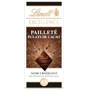 Lindt Tablette EXCELLENCE Pailleté Eclats de Cacao Chocolat Noir 100g, 100.0 grams - Publicité Lindt Tablette EXCELLENCE Pailleté Eclats de Cacao Chocolat Noir 100g, 100.0 grams - Publicité