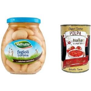 Italian Gourmet E.R. Valfrutta Fagioli Corona, haricots italiens, légumineuses, haricots cuits, verre 360 g + Italian Gourmet Polpa di Pomodoro boîte de 400 g - Publicité Italian Gourmet E.R. Valfrutta Fagioli Corona, haricots italiens, légumineuses, haricots cuits, verre 360 g + Italian Gourmet Polpa di Pomodoro boîte de 400 g - Publicité