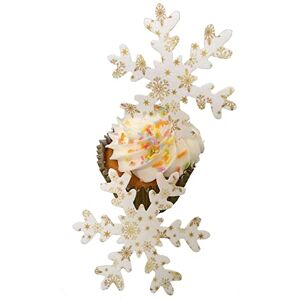 Top That Lot de 10 décorations de gâteaux en papier gaufrette comestible prédécoupées en forme de flocon de neige Idéal pour les cupcakes de Noël, les grands gâteaux ou les décorations de table - Publicité Top That Lot de 10 décorations de gâteaux en papier gaufrette comestible prédécoupées en forme de flocon de neige Idéal pour les cupcakes de Noël, les grands gâteaux ou les décorations de table - Publicité
