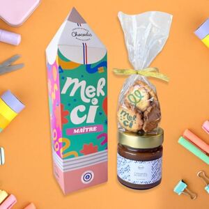chocodic Coffret gourmand caramel et galettes au beurre personnalisées Chocolat Merci Maîtresse ou Atsem (Version Merci Maître) - Publicité chocodic Coffret gourmand caramel et galettes au beurre personnalisées Chocolat Merci Maîtresse ou Atsem (Version Merci Maître) - Publicité