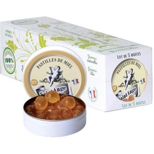 Saint Ange Lot de 5 boites Pastilles Saint-Ange Saveur Miel Bonbons Traditionnels 100% Français - Publicité Saint Ange Lot de 5 boites Pastilles Saint-Ange Saveur Miel Bonbons Traditionnels 100% Français - Publicité