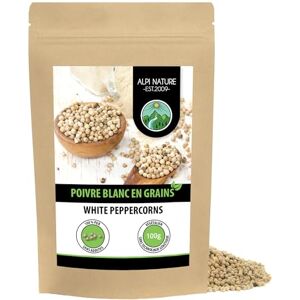 Alpi Nature Poivre Blanc en Grain 100g, Poivre en Grain Entier pour la Cuisine et Mélanges d'Épices - Publicité Alpi Nature Poivre Blanc en Grain 100g, Poivre en Grain Entier pour la Cuisine et Mélanges d'Épices - Publicité
