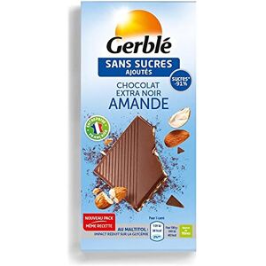 Gerblé Chocolat Extra Noir Amande Sans Sucres Ajoutés 80g (lot de 3) - Publicité Gerblé Chocolat Extra Noir Amande Sans Sucres Ajoutés 80g (lot de 3) - Publicité