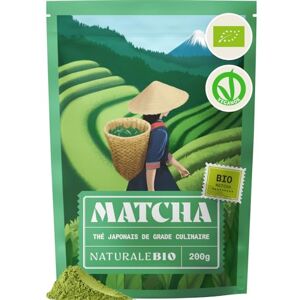 NaturaleBio Thé Matcha Bio Japonais de Cuisine Qualité Culinaire 200 gr. Thé Vert Matcha en Poudre Naturel. Green Tea. Produit au Japon Uji, Kyoto. Pour la Patisseries, Cookies et dans le Lait - Publicité NaturaleBio Thé Matcha Bio Japonais de Cuisine Qualité Culinaire 200 gr. Thé Vert Matcha en Poudre Naturel. Green Tea. Produit au Japon Uji, Kyoto. Pour la Patisseries, Cookies et dans le Lait - Publicité