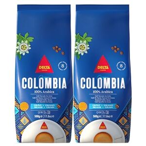 Delta Cafés – Colombia – Café en Grains – 100% Arabica – 2 x 500g – Intensité 9 – Espresso Doux avec Notes Citriques et Toastées – Torréfaction Lente - Publicité Delta Cafés – Colombia – Café en Grains – 100% Arabica – 2 x 500g – Intensité 9 – Espresso Doux avec Notes Citriques et Toastées – Torréfaction Lente - Publicité