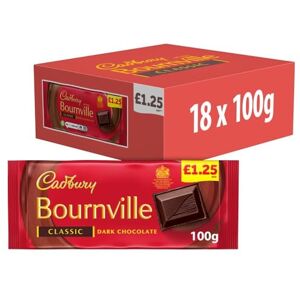 Cadbury Bournville Classic Lot de 18 barres 100 g - Publicité Cadbury Bournville Classic Lot de 18 barres 100 g - Publicité