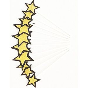 AILEXI Lot de 10 décorations de gâteaux à paillettes faites à la main pour gâteaux, cupcakes et glaces – Étoiles noires et dorées - Publicité AILEXI Lot de 10 décorations de gâteaux à paillettes faites à la main pour gâteaux, cupcakes et glaces – Étoiles noires et dorées - Publicité