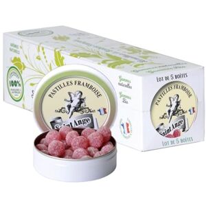 Saint Ange Lot de 5 boites Framboise Pastilles Saint-Ange Framboise Bonbons Traditionnels 100% Français Framboise - Publicité Saint Ange Lot de 5 boites Framboise Pastilles Saint-Ange Framboise Bonbons Traditionnels 100% Français Framboise - Publicité