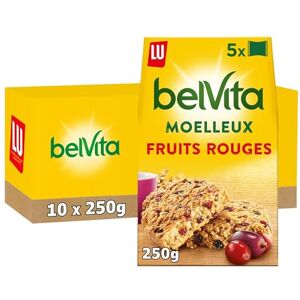 LU BELVITA 10 Boîtes de 5 Sachets de Biscuits Belvita Moelleux Fruits Rouges et 5 Céréales Complètes Biscuits Petit Déjeuner Gourmands et Pratiques à Emporter Lot de 10x250g - Publicité LU BELVITA 10 Boîtes de 5 Sachets de Biscuits Belvita Moelleux Fruits Rouges et 5 Céréales Complètes Biscuits Petit Déjeuner Gourmands et Pratiques à Emporter Lot de 10x250g - Publicité