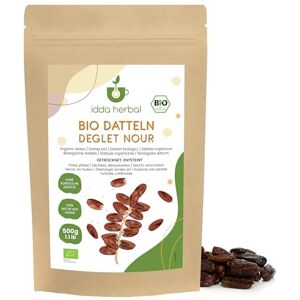 IDDA Herbal Dattes Dénoyautées Deglet Nour BIO 500g, Dattes Bio Séchées Dénoyautées non Sucrées - Publicité IDDA Herbal Dattes Dénoyautées Deglet Nour BIO 500g, Dattes Bio Séchées Dénoyautées non Sucrées - Publicité