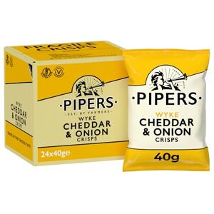 Pipers Crisps Lye Cross Cheddar & Oignon 40 g (lot de 24) - Publicité Pipers Crisps Lye Cross Cheddar & Oignon 40 g (lot de 24) - Publicité