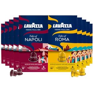 Lavazza Lot de 100 Capsules de Café Compatibles avec les Machines Nespresso Original 50 Capsules Napoli aux Notes de Cacao et Caramel 50 Capsules Roma aux Notes de Noisettes et Chocolat Noir - Publicité Lavazza Lot de 100 Capsules de Café Compatibles avec les Machines Nespresso Original 50 Capsules Napoli aux Notes de Cacao et Caramel 50 Capsules Roma aux Notes de Noisettes et Chocolat Noir - Publicité