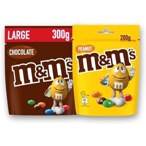 M&M's – Bonbons au Chocolat au Lait et aux Cacahuètes : 1x Sachet Peanut 200g + 1x Sachet Chocolat 300g - Publicité M&M's – Bonbons au Chocolat au Lait et aux Cacahuètes : 1x Sachet Peanut 200g + 1x Sachet Chocolat 300g - Publicité