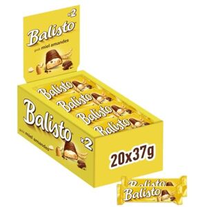 Balisto Barre Biscuit Céréales et Chocolat au Lait 20 x 37g Goût Miel & Amande Boite de Barres Chocolatées Grand Format 740g - Publicité Balisto Barre Biscuit Céréales et Chocolat au Lait 20 x 37g Goût Miel & Amande Boite de Barres Chocolatées Grand Format 740g - Publicité