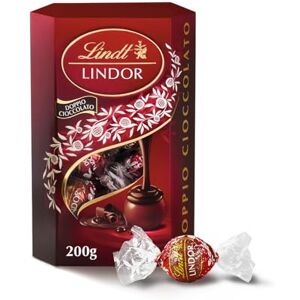 Lindt Lindor Double chocolat Praline au chocolat au lait avec remplissage fondant 16 chocolats, paquet de 200 g - Publicité Lindt Lindor Double chocolat Praline au chocolat au lait avec remplissage fondant 16 chocolats, paquet de 200 g - Publicité
