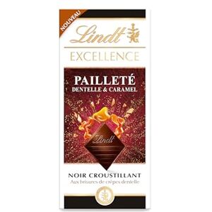 Lindt Tablette EXCELLENCE Noir Pailleté Dentelle Caramel Chocolat Noir, 100g - Publicité Lindt Tablette EXCELLENCE Noir Pailleté Dentelle Caramel Chocolat Noir, 100g - Publicité