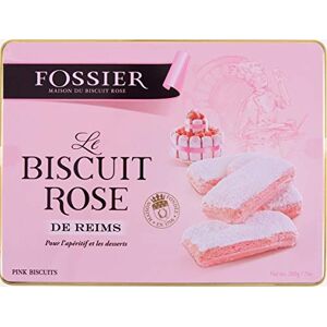 Maison Fossier Biscuits Roses de Reims boite métal 200g - Publicité Maison Fossier Biscuits Roses de Reims boite métal 200g - Publicité