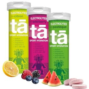 TA ENERGY PACK x3 Tubes Pastilles d'hydration Sels Minéraux Vimines Faibles en calories Réduit les crampes MADE IN FRANCE (Citron fruits Rouges Pastèque, x3 Mix) - Publicité TA ENERGY PACK x3 Tubes Pastilles d'hydration Sels Minéraux Vimines Faibles en calories Réduit les crampes MADE IN FRANCE (Citron fruits Rouges Pastèque, x3 Mix) - Publicité