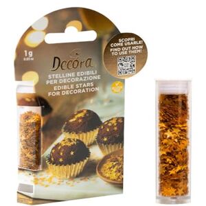 Decora - Stelline Edibles - Or - 1 g - Décorations comestibles - Publicité Decora - Stelline Edibles - Or - 1 g - Décorations comestibles - Publicité