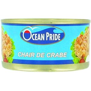 Bo Time OCEAN PRIDE Chair blanche de crabe en conserve Origine FRANCE Marque Ocean Pride 170G (Lot de 2 boîtes) - Publicité Bo Time OCEAN PRIDE Chair blanche de crabe en conserve Origine FRANCE Marque Ocean Pride 170G (Lot de 2 boîtes) - Publicité