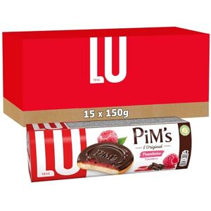 LU PIM'S 15 Boîtes de Biscuits Pim's à la Framboise Génoise Gourmande, Cœur Framboise, Coque Chocolat Format Familial Pratique pour le Goûter Lot de Biscuits Fruits Chocolat Lot de 15x150g - Publicité LU PIM'S 15 Boîtes de Biscuits Pim's à la Framboise Génoise Gourmande, Cœur Framboise, Coque Chocolat Format Familial Pratique pour le Goûter Lot de Biscuits Fruits Chocolat Lot de 15x150g - Publicité