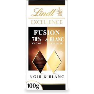 Lindt Tablette EXCELLENCE Noir 70% Cacao & Blanc Fusion de Chocolat Noir & Blanc, 100g - Publicité Lindt Tablette EXCELLENCE Noir 70% Cacao & Blanc Fusion de Chocolat Noir & Blanc, 100g - Publicité
