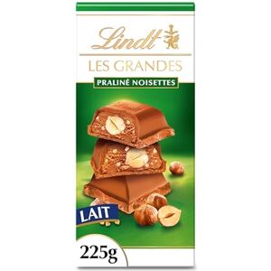 Lindt Tablette LES GRANDES Pralinés Noisettes Chocolat au Lait, 225g - Publicité Lindt Tablette LES GRANDES Pralinés Noisettes Chocolat au Lait, 225g - Publicité