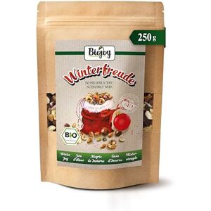 Biojoy Joie d’hiver BIO – Mélange de fruits secs et de fruits à coque (250 g) à base de raisins secs, noix de cajou, amandes et baies lyophilisées en trois chocolats - Publicité Biojoy Joie d’hiver BIO – Mélange de fruits secs et de fruits à coque (250 g) à base de raisins secs, noix de cajou, amandes et baies lyophilisées en trois chocolats - Publicité