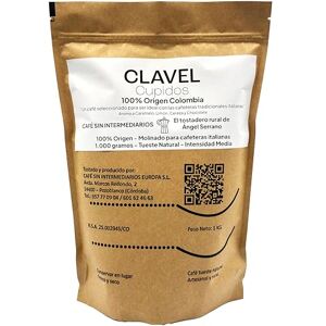 CAFE SIN INTERMEDIARIOS Clavel Café de Colombie para cafetière italienne moka 1Kg Torréfaction hebdomadaire Emballé et moulu à l'expédition Intensité de saveur faible - Publicité CAFE SIN INTERMEDIARIOS Clavel Café de Colombie para cafetière italienne moka 1Kg Torréfaction hebdomadaire Emballé et moulu à l'expédition Intensité de saveur faible - Publicité