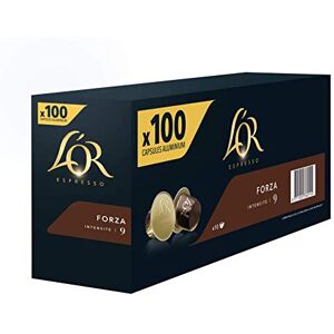 L'OR Café Espresso Forza Intensité 9, 3 Paquets de 100 Capsules Aluminium Compatibles Nespresso - Publicité L'OR Café Espresso Forza Intensité 9, 3 Paquets de 100 Capsules Aluminium Compatibles Nespresso - Publicité