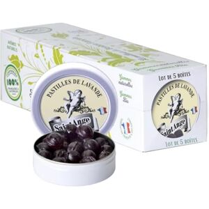 Saint Ange Lot 5 boites Pastilles Saint-Ange Lavande Bonbons Traditionnels 100% Français - Publicité Saint Ange Lot 5 boites Pastilles Saint-Ange Lavande Bonbons Traditionnels 100% Français - Publicité