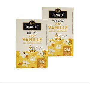 Renuté Lot 2x Thé noir à la vanille Boîte 38g - Publicité Renuté Lot 2x Thé noir à la vanille Boîte 38g - Publicité