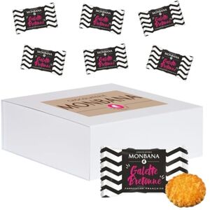 PRO DISTRI MONBANA 200 Mini-Galettes Bretonnes Biscuits de 5g emballés individuellement à offrir à vos invités ou à déguster en toute intimité autour d'un café ou une boisson gourmande - Publicité PRO DISTRI MONBANA 200 Mini-Galettes Bretonnes Biscuits de 5g emballés individuellement à offrir à vos invités ou à déguster en toute intimité autour d'un café ou une boisson gourmande - Publicité