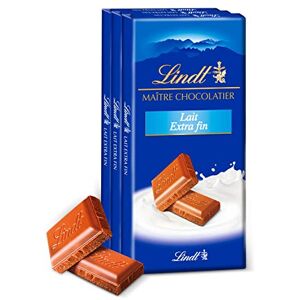 Lindt Tablette Lait Extra Fin MAITRE CHOCOLATIER Chocolat au Lait 110g Lot de 3 - Publicité Lindt Tablette Lait Extra Fin MAITRE CHOCOLATIER Chocolat au Lait 110g Lot de 3 - Publicité